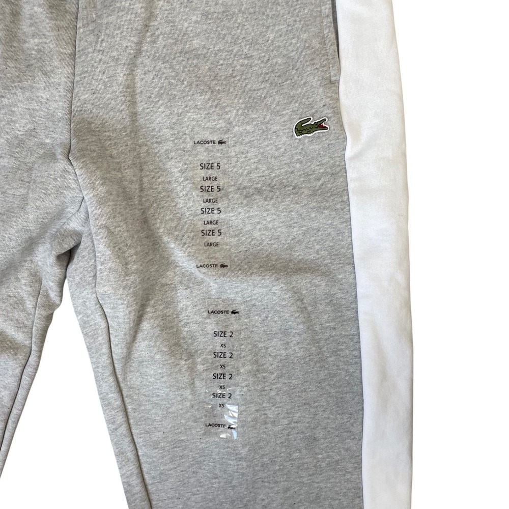Lacoste Mens Colorblock Jogger Sweatpants Grey Black White XH1300 Size L NEW - Picture 3 of 9